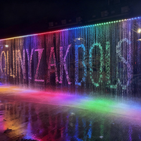 Cortina de Agua Digital Fenlin con Pantalla LED de 7 Colores, Acero Inoxidable 304, Diseño Moderno, Mensajes de Texto, Control por Software