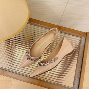 <span class=keywords><strong>Sandalias</strong></span> de lujo con punta de diamantes de imitación y charol, con aumento interno de 5 cm, para mujer y dama - Product Image 6
