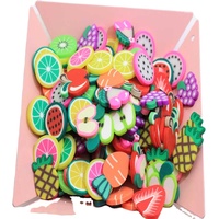 20*20*2mm Polymeer Klei Fruit Slice Aardbei Kiwifruit Platte Achterkant Plakjes voor Oorbellen Charms Plakken Haarspeld DIY