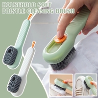 Brosse à chaussures multifonction à décharge automatique de liquide, nettoyeur de chaussures à poils souples, outil de nettoyage, 1/2 pièces