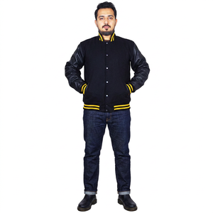 Custom Logo Front Stand Collar Wholesale Price Latest Designs Men's Best Quality Fashionable Winter Varsity Jacket - Product Image 1