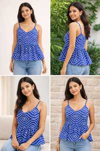 เสื้อครอปแขนสั้นดีไซน์ล่าสุดสำหรับผู้หญิง ผลิตจากผ้าฝ้าย 100% เหมาะสำหรับงานปาร์ตี้และการใช้งานในชีวิตประจำวัน - Product Image 4