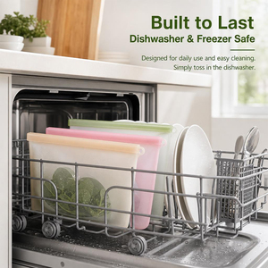 Reusable Silicone Food Storage <b>Bags</b> Airtight Leakproof <b>Meal</b> <b>Prep</b> Freezer Microwave Dishwasher Safe Eco Friendly Sandwich <b>Bags</b> - Product Image 5