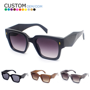 Sunway Eyewear Retro Metal Hinge Thick Frame Luxury <b>Sunglasses</b> Classical Vintage <b>Square</b> Popular Men Women Sun Glasses - Product Image 1