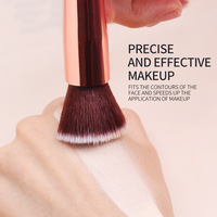 Pinceau de maquillage personnalisé avec logo, manche en bois noir, pour eye-liner, crayon à sourcils, gloss à lèvres