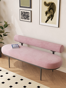 Tabouret <span class=keywords><strong>de</strong></span> bout <span class=keywords><strong>de</strong></span> <span class=keywords><strong>lit</strong></span> moderne en flanelle <span class=keywords><strong>de</strong></span> luxe léger, rembourré, avec dossier créatif, pour chambre à coucher et salle d'exposition - Product Image 4