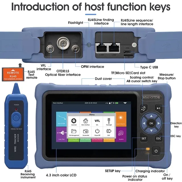 Probador de máquina de mano de fibra óptica, precio de 1310/1550, modo único, mini otdr nk4000 otdr smartmini otdr nk 4000