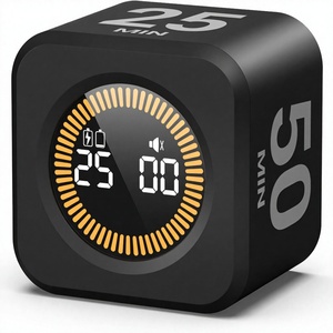 Minuteur Pomodoro compact pour cuisine (ABS) – <span class=keywords><strong>Compte</strong></span> <span class=keywords><strong>à</strong></span> <span class=keywords><strong>rebours</strong></span>/<span class=keywords><strong>Compte</strong></span> <span class=keywords><strong>à</strong></span> <span class=keywords><strong>rebours</strong></span> silencieux 5/<span class=keywords><strong>10</strong></span>/25/50 min, temps fixe 1-6 heures pour le travail, TDAH, enfants (Noir) - Product Image 1