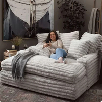 Lounge-Sessel Indoor-Relaxsessel Komprimierbares Schlafsofa mit Armlehnen und Zierkissen Weiches Schwammsofa Faulbett für Wohnzimmer