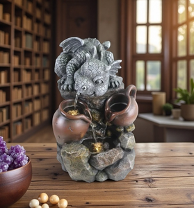 Fontaine à eau en cascade avec animaux LED, lumières de <span class=keywords><strong>jardin</strong></span> en résine, moderne, étanche, faite à la main, décoration de patio <span class=keywords><strong>extérieur</strong></span>, <span class=keywords><strong>idée</strong></span> de <span class=keywords><strong>cadeau</strong></span> unique - Product Image 4