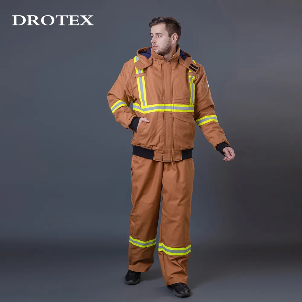 Co giãn kỹ sư quần áo màu xanh Mặc thô phản quang chống cháy bảo hộ lao động áo khoác quần phù hợp với công việc