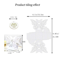 Boîtes Cadeaux Bonbons pour Quinceañeras Boîtes en Papier Creuses Papillon Découpé au Laser Créatives pour Dragées de Mariage