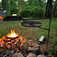 Kingjoy-Parrillas de barbacoa portátiles de altura ajustable para jardín
