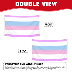 Bandera del Orgullo Bigender 3x5 pies, Rayas Rosa, Morado, Blanco y Azul, Bandera LGBTQ para Desfiles, Eventos, Decoración de Paredes, Directo de Fábrica - Product Image 3