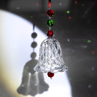 Carillon à vent en cristal transparent rouge HBL, ornement en verre à suspendre à la fenêtre, attrape-soleil, décoration d'arbre de Noël