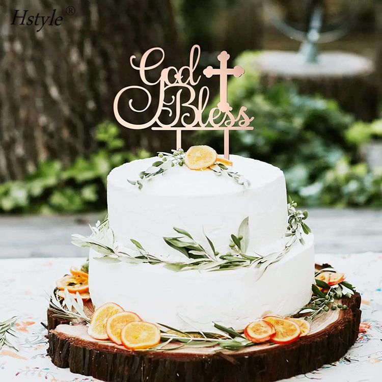 Topper Torta Prima Comunione - Decorazione Acrilica Con Croce E Colombe - Foto 8