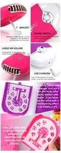 Portable <b>USB</b> Rechargeable Mini Bladeless Fan Handheld Eyelash Glue Dryer for Lash <b>Extension</b> Salon - Product Image 6