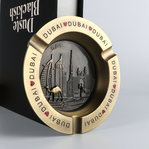 Custom Logo Creative Portable Luxury Vintage <strong>Brass</strong> Dubai Souvenir 3D Metal Round Camel Cigar <strong>Ashtray</strong> - Product Image 4
