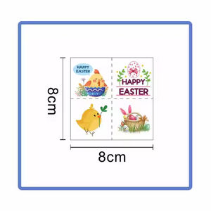 Adesivi per Tatuaggi Temporanei Impermeabili a Tema Pasquale e Coniglietto, Simpatici Cartoni Animati per Bambini - Product Image 6