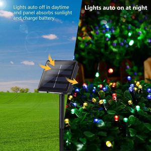 Wholesale <b>Solar</b> LED <b>String</b> <b>Lights</b> 5M/7M/12M 20/50/100LED Christmas Wedding Party Outdoor Decor with PVC Cover Gift - Product Image 2