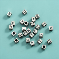 Perles entretoises en argent sterling S925 avec 26 lettres anglaises, perles en cristal blanc pour bracelet DIY, perles lâches, accessoires pour collier et pendentif