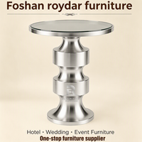 Table de cocktail dorée de conception nouvelle avec plateau rond en verre, idéale pour les fêtes, les mariages, la location, table de bar