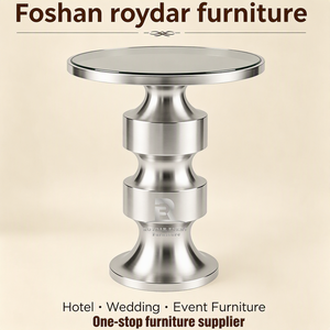 Neu Designter Goldener Cocktailtisch mit Runder Glasplatte für Partys, Hochzeiten, Vermietung, Bartisch - Product Image 3