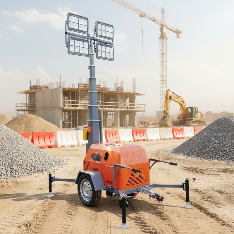7m Mobile Lighthouse Light TowerSteel Pole