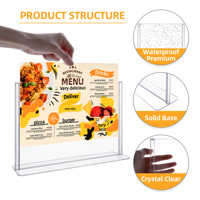 Horizontal A4 OEM haute qualité en plastique Table porte-carte affiche présentoir bureau en forme de T Menu support pour Restaurant