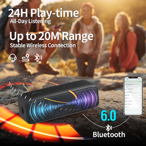 Altavoz Bluetooth IP68 Resistente al Agua, 24 Horas de Reproducción, Bluetooth 6.0, Emparejamiento TWS, Sonido Estéreo de 20W con Bajos Profundos, Entrada AUX - Product Image 4