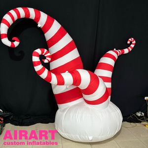 Dekorasi Natal mobil tiup, kereta kartun tiup warna-warni Model tiup Merry Xmas permen kartun mobil - Product Image 6