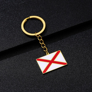 Portachiavi Rettangolari in Metallo con Bandiera Nazionale, Vendita Diretta dalla Fabbrica, Souvenir Patriottici per Uomini e Donne - Product Image 6