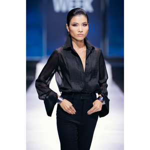 Precio de fábrica Pantalones Acampanados para mujer Piernas anchas rectas Etiquetas personalizadas Nina Pantalón acampanado Tela de alta calidad Enzo Fábrica de Vietnam - Product Image 1