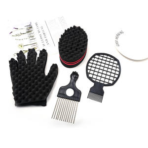 Set di 4 Pettini <span class=keywords><strong>Afro</strong></span> in Metallo con <span class=keywords><strong>Spugna</strong></span> per <span class=keywords><strong>Capelli</strong></span>, Spazzola per Uomini di Colore, Arricciacapelli - Product Image 1