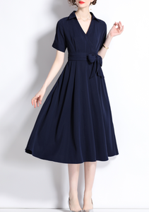 <span class=keywords><strong>Robe</strong></span> coréenne à manches courtes personnalisée Vintage robes d'été longues officielles femmes une ligne rétro 1950s 60s femmes - Product Image 3