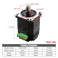 Moteur servo DC intégré sans balais Nema 24 3000 tr/min IG60S-100W 2A 0,35 Nm 100W 48V