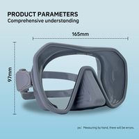 Masque de plongée en apnée léger en silicone souple anti-éclatement avec lentille PC, anti-buée nano, faible volume, lunettes de plongée libre