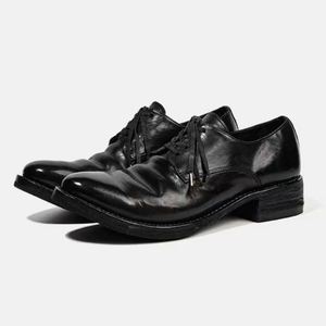 Chaussures habillées pour hommes en cuir noir à bout rond, lacées, pour le bureau, dessus en cuir véritable, semelle extérieure en caoutchouc, toutes saisons - Product Image 6