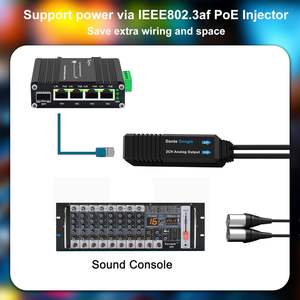 Adaptateur de sortie analogique AVIO <span class=keywords><strong>Dante</strong></span> 2 canaux, 44,1, 48, 96 kHz / 24 bits, alimenté par PoE, contrôlé par <span class=keywords><strong>Dante</strong></span>, Plug and Play - Product Image 6