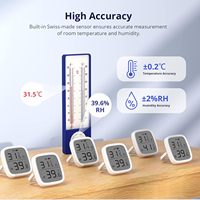 Capteur de température et d'humidité intérieur Aismartlink Sonoff Zigbee (lot de 2) - Écran LCD, compatible avec la commande vocale, surveillance à distance