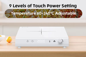 <span class=keywords><strong>Placa</strong></span> de Inducción Portátil de <span class=keywords><strong>Cristal</strong></span> <span class=keywords><strong>Blanco</strong></span> de 2000W, Cocina de Inducción Individual con Interruptor de Perilla, Cocina Infrarroja con Certificación CB CE - Product Image 3