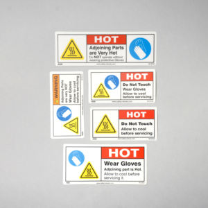 Etiqueta de advertencia de superficie caliente industrial, adhesivo de seguridad contra riesgos de calor para maquinaria, equipos y seguridad en el lugar de trabajo - Product Image 2