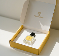 Boîte d'emballage en carton personnalisée avec logo jaune, parfum, haute qualité, impression complète, livraison, emballage, boîtes d'expédition