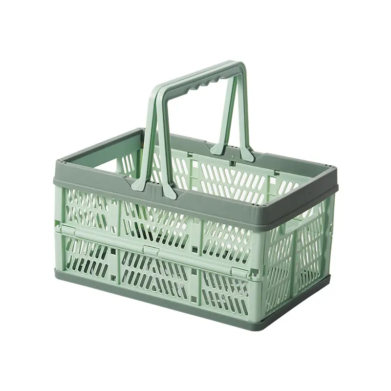 Wholesale New Type Mesh Plastic Stack and Nest Storage Crates Foldable Organization Storage Box Basket Stackable