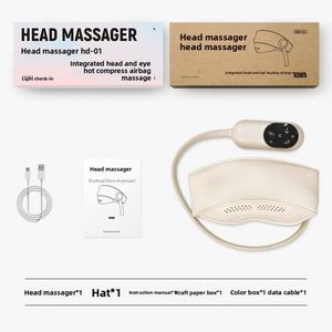 เครื่องนวดศีรษะแบบชาร์จไฟได้ รุ่น HD-01 พร้อมถุงลมประคบร้อนสำหรับหน้าผากและขมับ บรรเทาความเครียดและช่วยให้นอนหลับสนิท - Product Image 3
