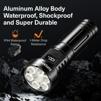Lampe torche tactique rechargeable, étanche IP44, 2350 lumens, faisceau réglable, portée 230 m, charge USB, en alliage d'aluminium, pour le camping