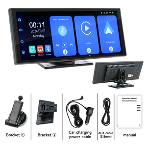 วิทยุติดรถยนต์แบบพกพา BQCC ขนาด 11.26 นิ้ว พร้อมหน้าจอ IPS ระบบช่วยถอยหลังสำหรับหน้าจอสัมผัสแบบพอร์ต - รองรับ Wireless <span class=keywords><strong>CarPlay</strong></span>/Android Auto/FM/Airplay/BT - Product Image 5