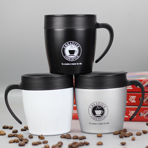 Mug à café isotherme en acier inoxydable 330 ml, design moderne et écologique avec poignée, idéal pour le bureau et les voyages (vente en gros) - Product Image 5
