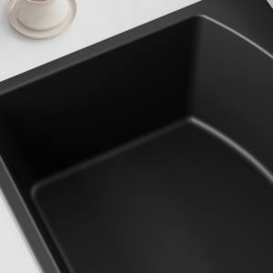 <span class=keywords><strong>อ่าง</strong></span><span class=keywords><strong>ล้าง</strong></span><span class=keywords><strong>จาน</strong></span>ครัวแบบชามเดี่ยว <span class=keywords><strong>2</strong></span> รู ผลิตจากไฟเบอร์กลาสคอมโพสิตสีดำ คุณภาพสูง งานแฮนด์เมด ขายดี - Product Image 6