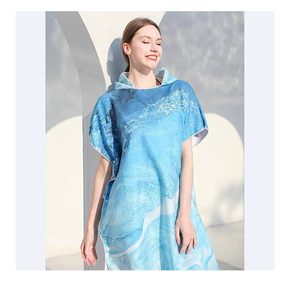 Biểu Tượng Tùy Chỉnh In Ấn Sợi Nhỏ Poncho Với Mui Xe Cho Người Lớn Sợi Nhỏ Bãi Biển Khăn Cho Bơi Thể Thao Mô Hình - Product Image 1
